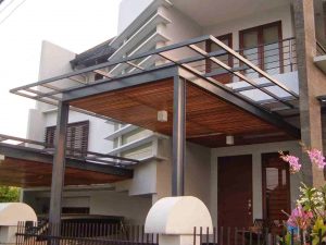 Kanopi Kayu Dilengkapi dengan Baja Ringan